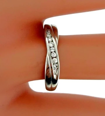 0.10ct Diamond & 9ct White Gold Eternity/Wedding Band  2.2g