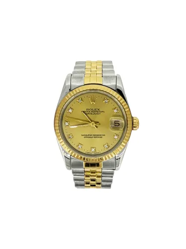 Rolex 31mm Datejust Diamond Dial - 18ct Gold & Stainless Steel Year 1990 Model: 68273