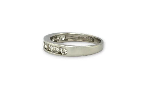 0.75ct Natural Diamond & 18ct White Gold 4.0mm Eternity/Wedding Band 3.4g