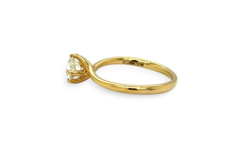 0.50ct Natural Diamond & 18ct Gold Twist Solitaire Ring 2.36g