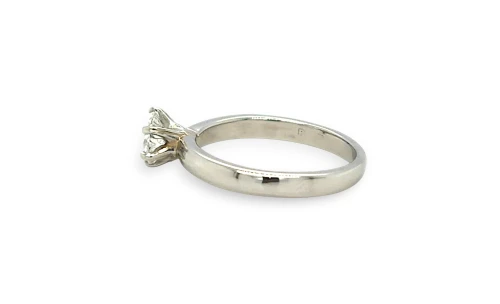 0.65ct Natural Diamond & Platinum Solitaire Ring 4.6g