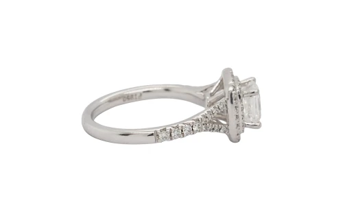 1.37ct Natural Diamond & Platinum Halo/Solitaire Ring 5.6g