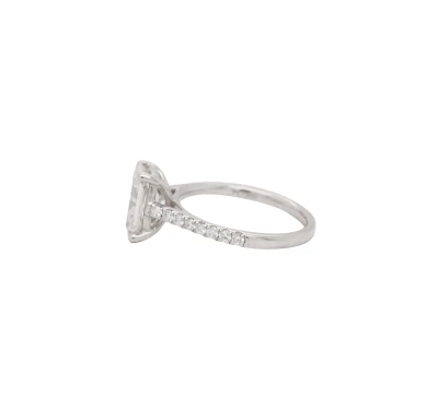 2.37ct Lab Grown Radiant Cut Diamond & Platinum Solitaire Ring 4.3g
