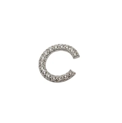 0.56ct Natural Diamond & 18ct White Gold -Initial C Pendant ( 20.0 x 20.0mm) 2.23g
