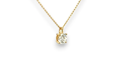 1.04ct Lab Grown Diamond & 9ct Gold Pendant & Chain 16/18Inch 2.0g