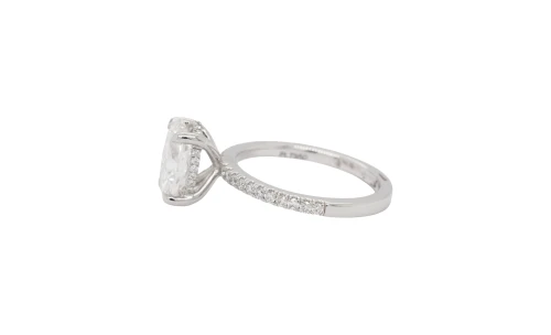 2.40ct Lab Grown Diamond & Platinum Solitaire (Hidden Halo) 5.2g Size M