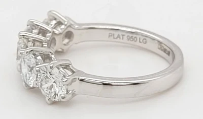 2.01ct Lab Grown Diamond  & Platinum 5 Stone Eternity Ring 5.6g Size : L