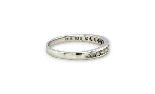 0.25ct Natural Diamond & 18ct White Gold 2.7mm Wedding/Eternity Band 1.98g
