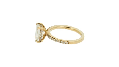 2.35ct Lab Grown Diamond & 9ct Yellow Gold Solitaire Ring ( Hidden Halo) 3.0g Size: M