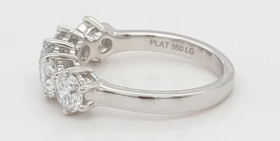 2.01ct Platinum & 5 Stone Lab Grown Diamond Ring 5.9g Size: M