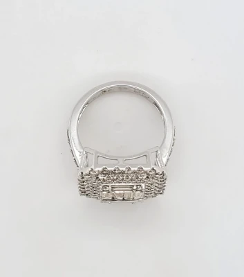 2.55ct Diamond & 9ct White Gold Halo Cluster Dress Ring 6.1g