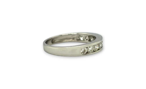 0.75ct Natural Diamond & 18ct White Gold 4.0mm Eternity/Wedding Band 3.4g