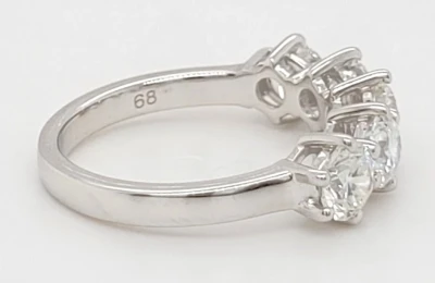 2.01ct Lab Grown Diamond  & Platinum 5 Stone Eternity Ring 5.6g Size : L