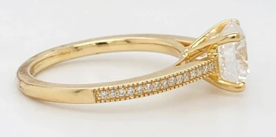 2.06ct Lab Grown Diamond & 9ct Yellow Gold Solitaire Ring  2.9g Size:M