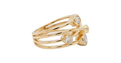 0.70ct Lab Grown Diamond & 9ct Gold 4 Tier Dress Ring -5.78g