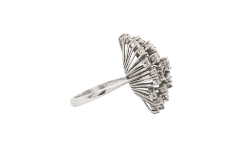 3.50ct Natural Diamond & 18ct White Gold Dress Ring 9.67g