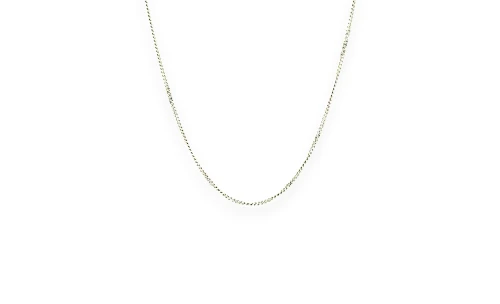 9ct White Gold 1.2mm Traditional Curb Chain 15Inch 2.18g