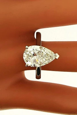 3.04ct Lab Grown Diamond & Platinum Solitaire Ring 7.0g