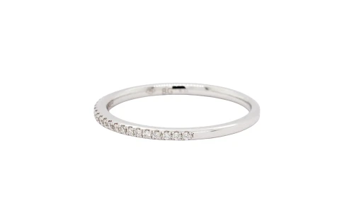 0.11ct Natural Diamond & 18ct White Gold 1.5mm Eternity/Wedding Band 1.5g