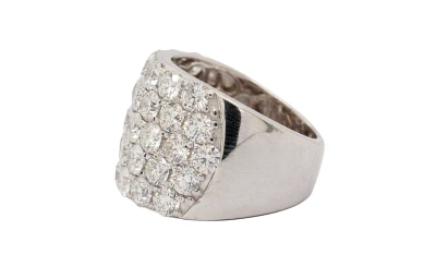 3.90ct Natural Diamond & 18ct White Gold Dress Ring 10.62g