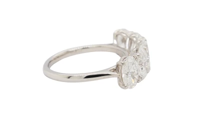 3.26ct Lab Grown Diamond & Platinum 5 Stone Eternity/Dress Ring 5.86g
