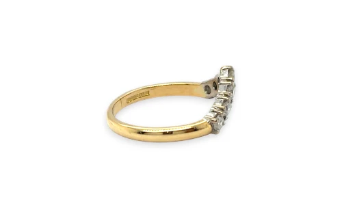 0.70ct Natural Diamond & 18ct Gold 2.7mm Wishbone Wedding/Eternity Ring 3.23g