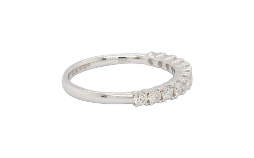 0.57ct Natural Diamond & 18ct White Gold Eternity/Wedding Band 2.3g
