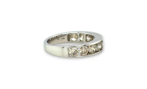 1.52ct Natural Diamond & 9ct White Gold 4.7mm Eternity/Wedding Band 3.77g