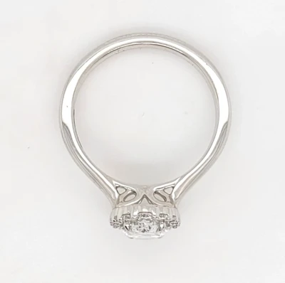 1.26ct Lab Grown Diamond & Platinum Halo Solitaire Ring 6.0g