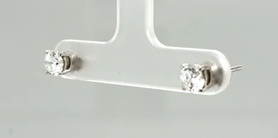 1.00ct Lab Grown Diamond & 9ct White Gold Solitaire Stud Earrings
