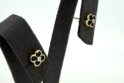 0.74ct Sapphire & 0.02ct Diamond Stud Earrings 9ct Gold 1.5g