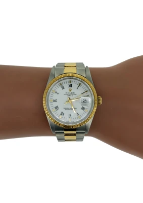 Rolex 34mm Oyster Perpetual Date- 18ct Gold & Stainless Steel 1995 Box & Papers