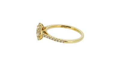0.89ct Lab Grown Diamond & 9ct Gold Halo Solitaire Ring 2.4g Size:K