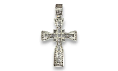 EXTRA LARGE Solid Silver & CZ Cross Pendant (91.0 x 52.5 x 7.0mm) 50.67g
