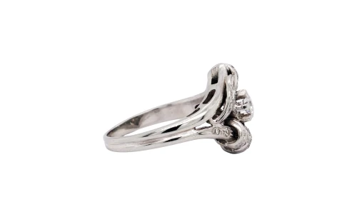 0.45ct Natural Diamond & Platinum  Art Deco Style Dress Ring 6.49g