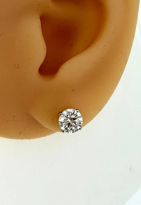 1.50ct Lab Grown Diamond & 9ct White Gold Solitaire Stud Earrings