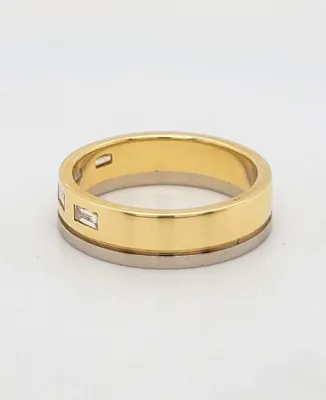 0.32ct Natural Diamond & 18ct Yellow & White Gold Eternity/Wedding Band 6.1g