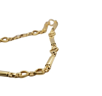 9ct Gold 6.3mm Fancy Heart & Bar Necklace 18Inch 25.58g