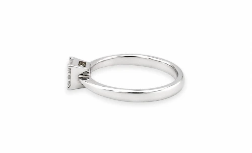 0.15ct Natural Diamond & 9ct White Gold Illusion Set Solitaire Ring 2.05g