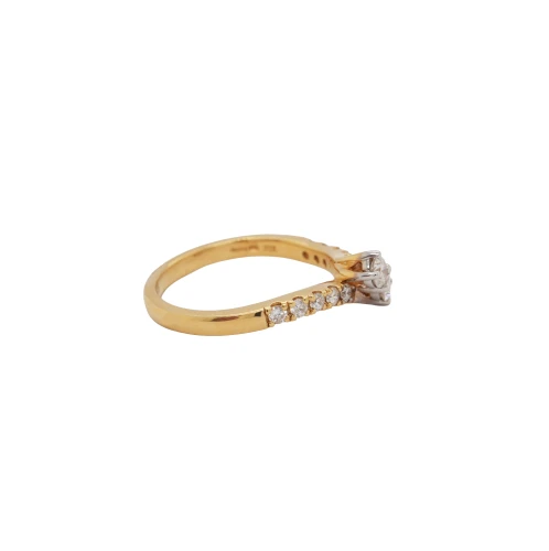 0.50ct Double Diamond & 18ct Gold Solitaire Ring 3.7g Size N