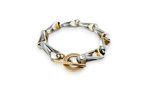 Bespoke Platinum & 18ct Gold 10mm Fancy Bracelet 8Inch 69.4g