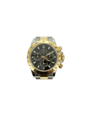 Rolex 40mm Daytona "Black Dial" 18ct Gold & Stainless Steel 2010 Box and Papers