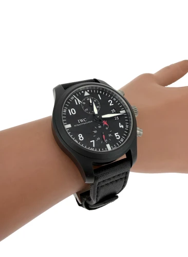 I.W.C 46mm Top Gun Chronograph - Ceratanium/Leather 2018 Box & Papers