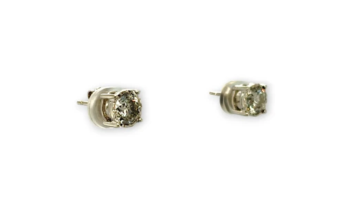 Solid Silver & Cubic Zirconia Angel Wing Stud Earrings 2.19g