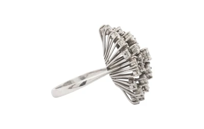 3.50ct Natural Diamond & 18ct White Gold Dress Ring 9.67g