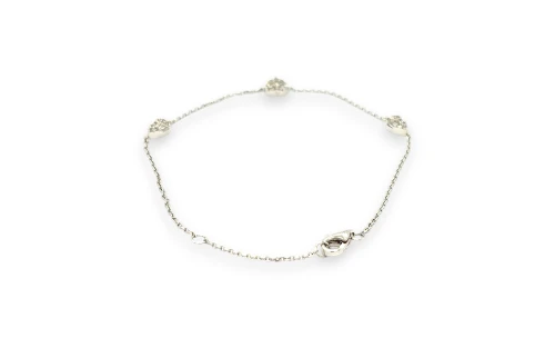 0.25ct Natural Diamond & 14ct White Gold Fancy Bracelet 7,5Inch 1.7g