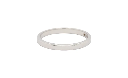 9ct White Gold 2.0mm Soft Court Band SIze M 1.58g