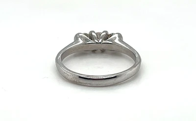 0.50ct Natural Diamond & 18ct White Gold Trilogy Ring 4.1g