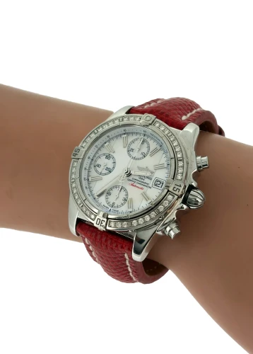 Breitling 39mm Cockpit Automatic -Diamond Bezel (2011 Box & Papers) Stainless Steel & Leather - Model: A13358