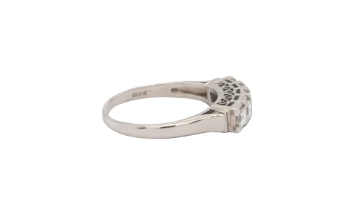 1.00ct Natural Radiant Cut Diamonds & Platinum 5 Stone Eternity Ring 4.36g